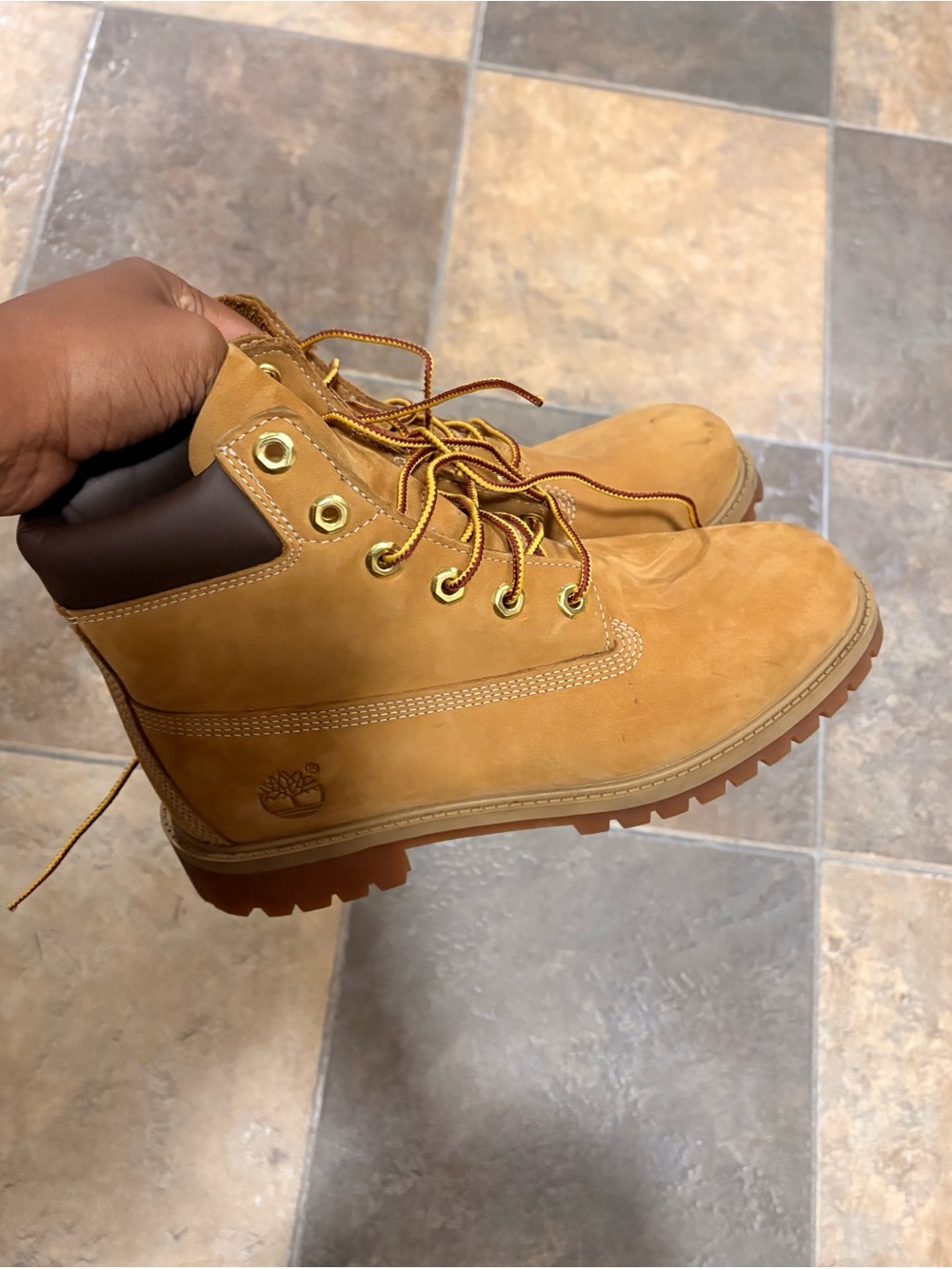 Timberland Kids Wheat Nubuck Lace-Up Boots